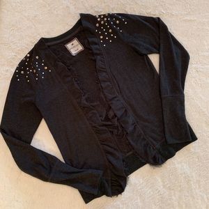 Dark Gray Sweater Dark with Metalwork accents